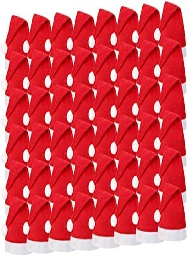 Partunay Pack Of 50 Christmas Cap Santa Claus Cap Christmas Xmas Party Cap Santa Cap For Christmas Party Celebrations Props Christmas Santa Hat Christmas Party Costume Dress (50) - Image 1