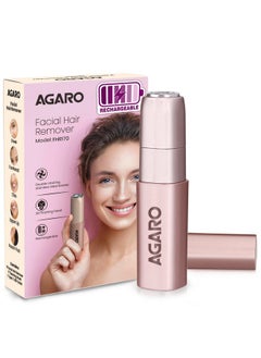 AGARO Facial Hair Remover Fhr170 For Women, Cordless & Painless Hair Remover With Hypoallergenic Blade, Rechargeable, Multipurpose & Safe Use For Upper Lip, Chin, Cheeks & Forehead, Ideal For On-The-Go.  - Image 1