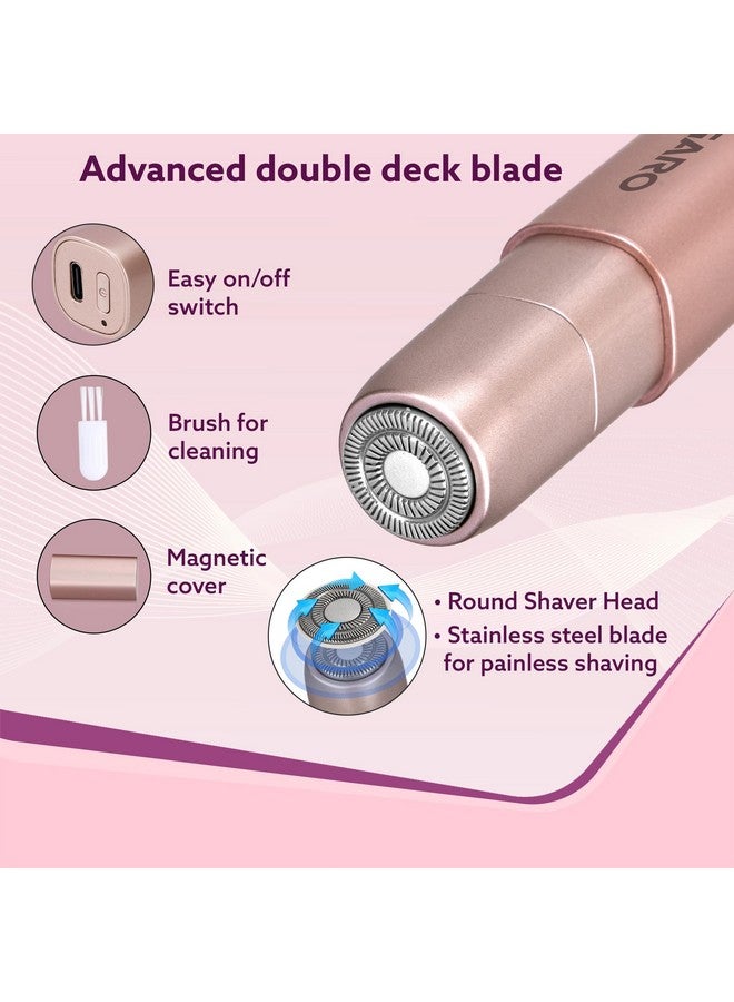 AGARO Facial Hair Remover Fhr170 For Women, Cordless & Painless Hair Remover With Hypoallergenic Blade, Rechargeable, Multipurpose & Safe Use For Upper Lip, Chin, Cheeks & Forehead, Ideal For On-The-Go. - Image 2