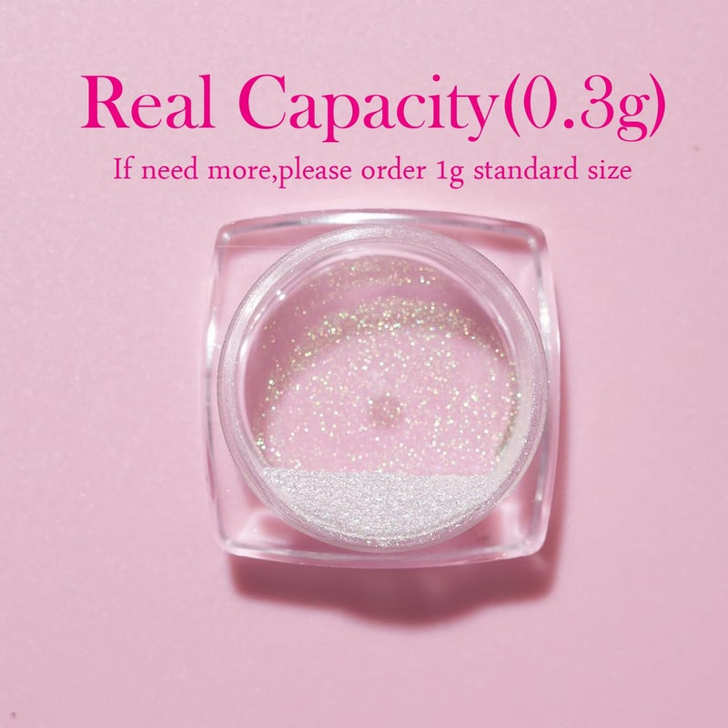Pretty Diva 0.3g Mermaid Unicorn Chrome Nail Powder, Aurora Iridescent Chrome Powders for Nails, Mermaid Powder for Nails Chrome Mica Powder Manicure Pigment (Unicorn, 0.3g) - Image 3