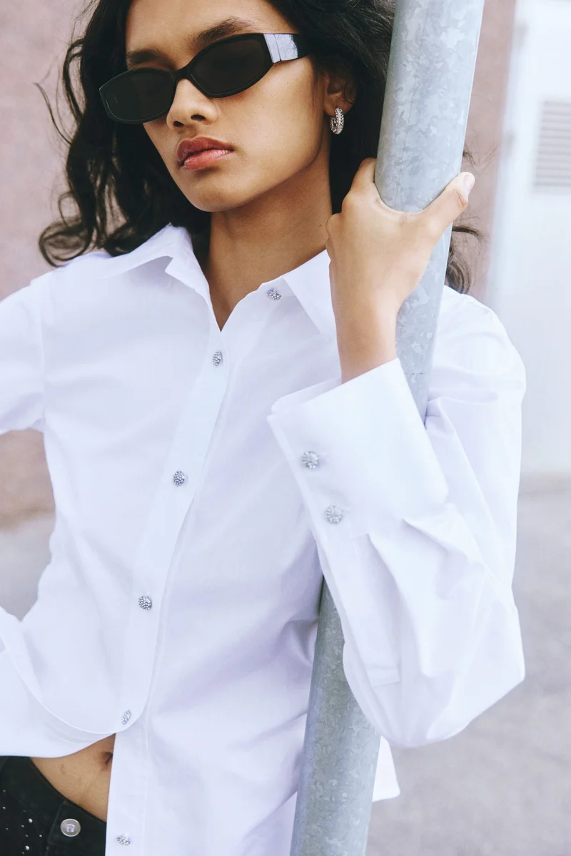 H&M Draped cotton shirt
