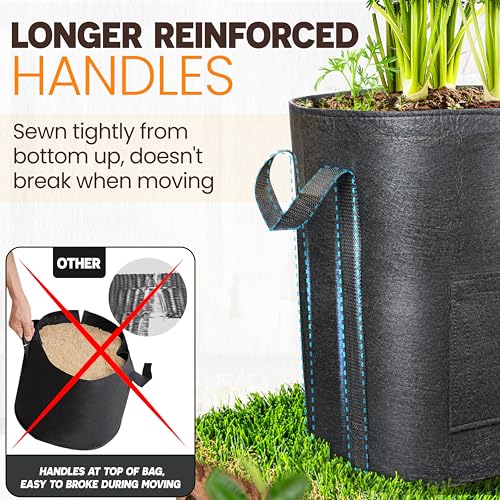 PAMAZY [Upgraded] 4Pcs 15 Gallon Potato Grow Bags with Unique Harvest Window & Visible Window, Non-Woven Planter Pot with Sturdy Handle, Potato Growing Container, Plant Garden Bags to Grow Vegetables, Tomato - Image 3