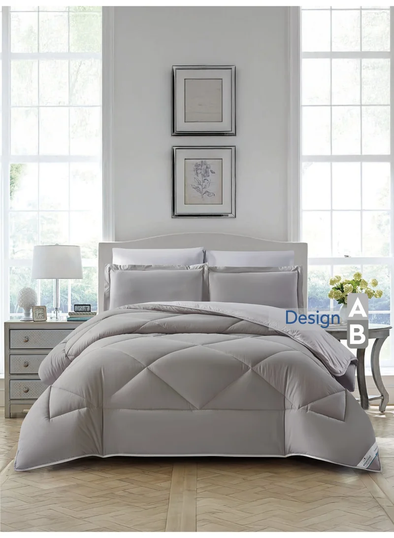Donetella KING 6pcs (200x200) Bedding Comforter Set, King Size Fits 200x200 cm - 6-Pcs Solid Quilted Bed Set, Microfiber Fabric - 1 Comforter, 1 Fitted Sheet, 2 Pillow Shams, 2 Pillowcases  | Best Price UAE
