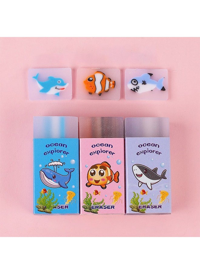 Generic - 12Pcs Erasers for Kids erasers Ocean Series Shaped Pencil Erasers Safe and Soft for Boys & Girls Scented Ideal Back to School Supplies Special Gifts for Children's Parties for Students - Image 1