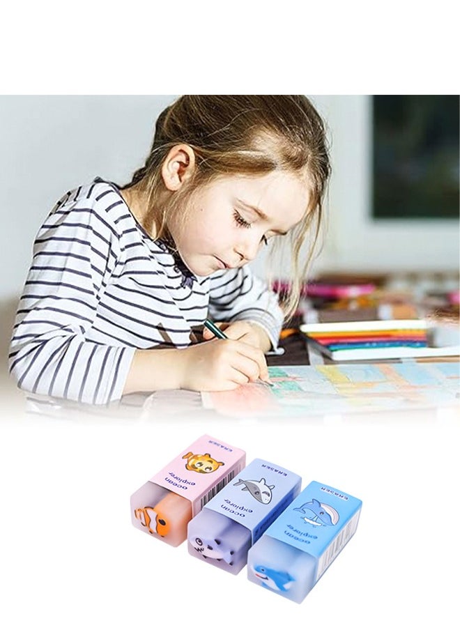 Generic - 12Pcs Erasers for Kids erasers Ocean Series Shaped Pencil Erasers Safe and Soft for Boys & Girls Scented Ideal Back to School Supplies Special Gifts for Children's Parties for Students - Image 1