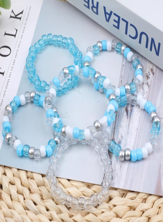 GMMA Assorted Acrylic Pony Beads Shapes for Bracelet Making Flower Bow Butterfly Candy Star Heart GummyBear Cute Beads for Jewelry Making (Multicolor Heart Star Butterfly for Winter) - Image 5