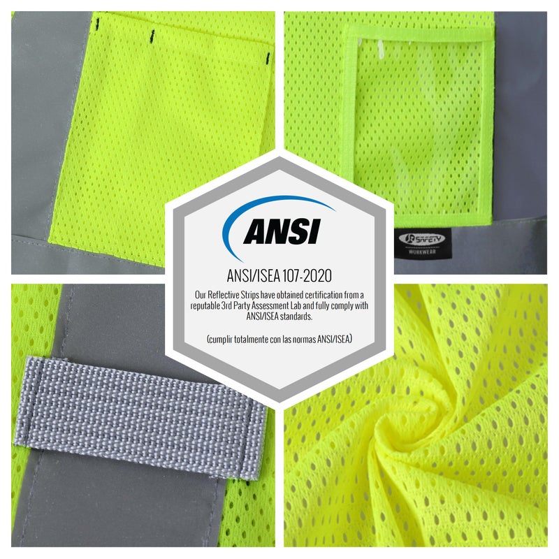 JKSafety Safety Vest for Men Women Hi Vis Construction Vest with Pockets Class 2 High Visibility Meet ANSI Standard Yellow Color (BX310-Yellow L) - Image 4