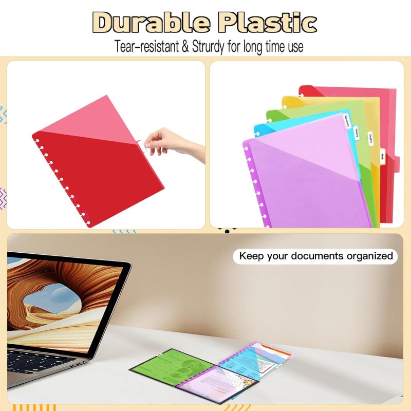 Treehole 11 -Discbound Pocket Divider with 8 Tabs,1 Set Letter Size Tul Notbook Divider Folder Dis Planner Inserts for for Document Discbound System, Office Home Schoolï¼ˆ8PCS - Image 4