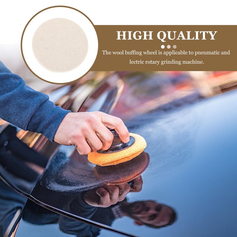 4 Inch High Density Wool Polishing Discs Self Adhesive Buffing Pads For Automotive Repair - Image 4