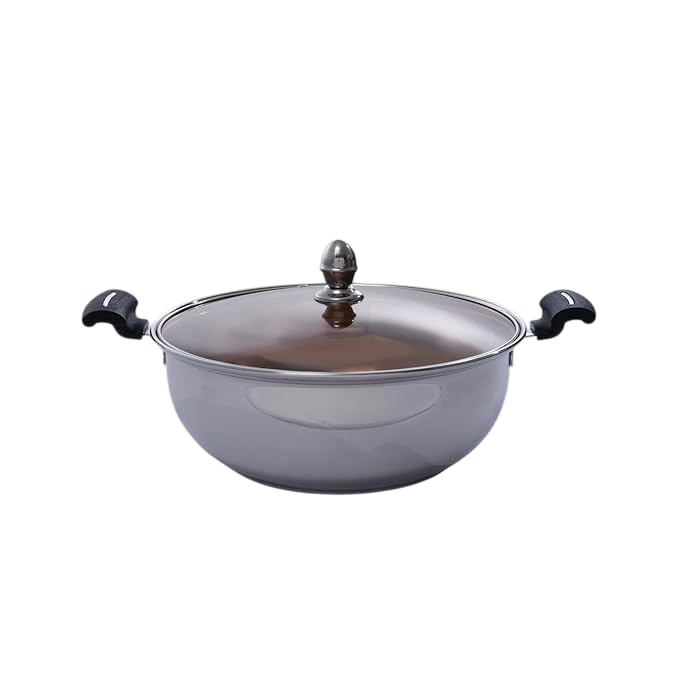 SAIL SAIL Salem Stainless Kadai 26 CM Premium 304 Grade Stainless Steel Durable Versatile Indian Cooking Wok Dishwasher Safe - Image 1