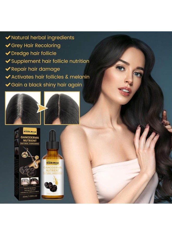 SOUTH MOON Natural Darkening Hair Serum - Restore Natural Color, Repair Gray/White Hair, Scalp Care, Anti-Hair Loss, 30ML - Image 2