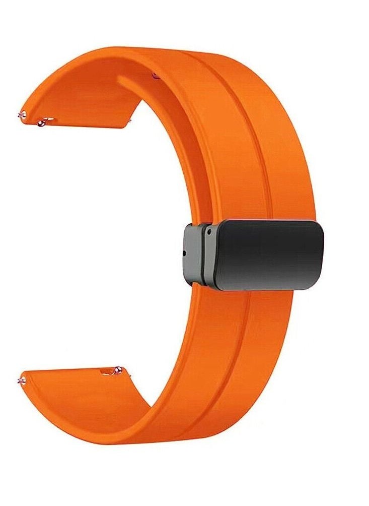 Generic - 20mm Silicone Strap With Magnetic Folding Buckle  For Amazfit Bip U Pro / Bip / Bip Lite / Bip S / Bip S Lite / Bip U Orange - Image 1