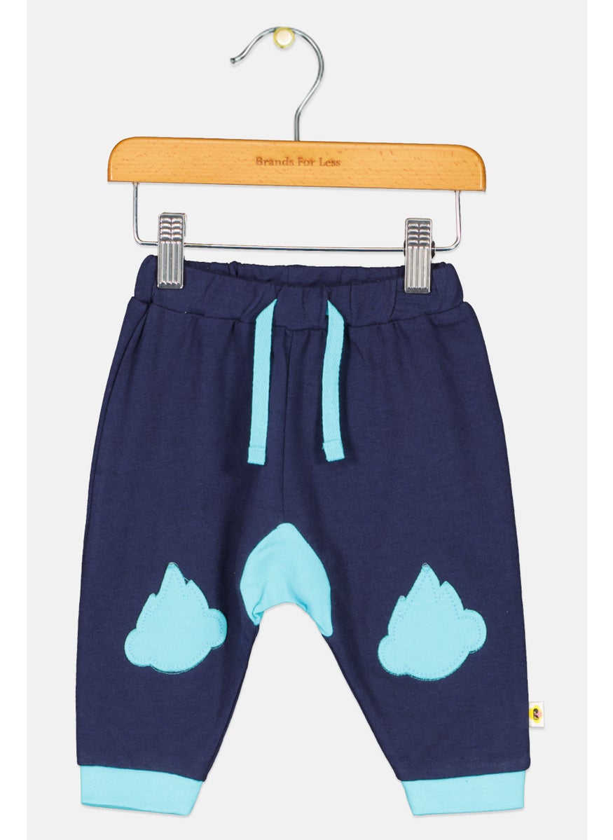 Cheekee Munkee - Toddlers Boy Embroidered Pants, Navy Combo - Image 1