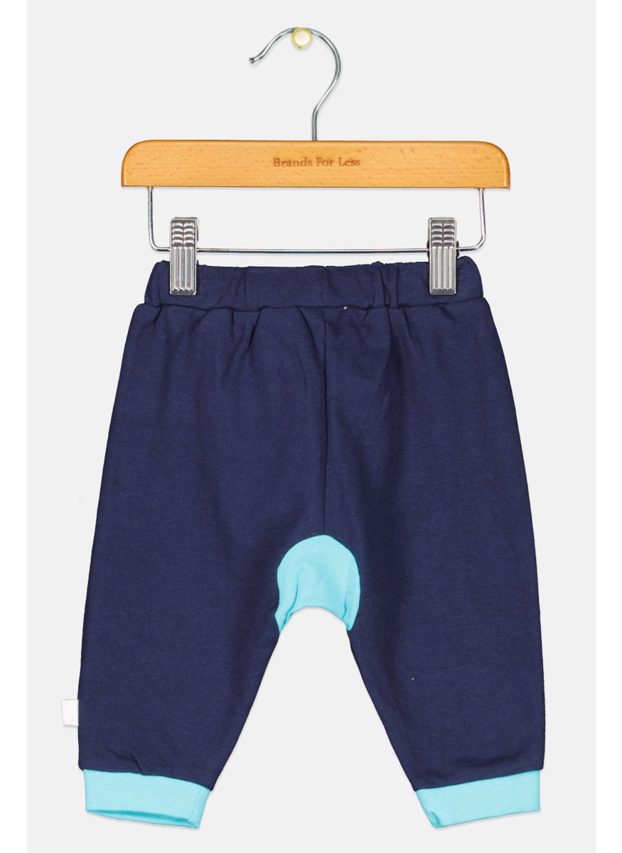 Cheekee Munkee - Toddlers Boy Embroidered Pants, Navy Combo - Image 1