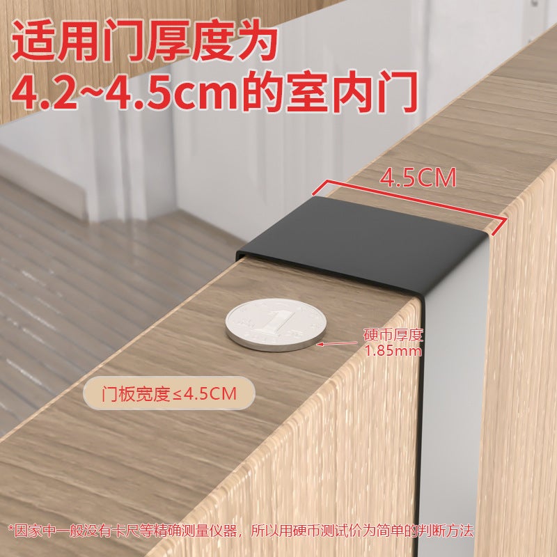 Behind-The-Door Hook Space Aluminum Punch-Free Bathroom Hook Bedroom Storage Clothes Hanger Hook Wall Clothes Hook - Image 4