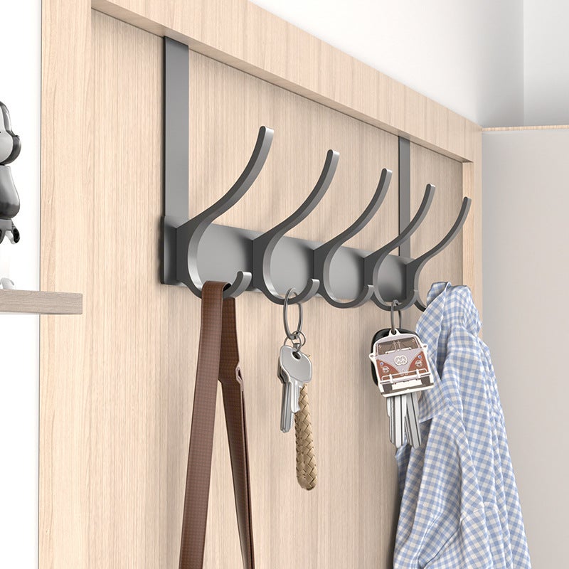 Behind-The-Door Hook Space Aluminum Punch-Free Bathroom Hook Bedroom Storage Clothes Hanger Hook Wall Clothes Hook - Image 3