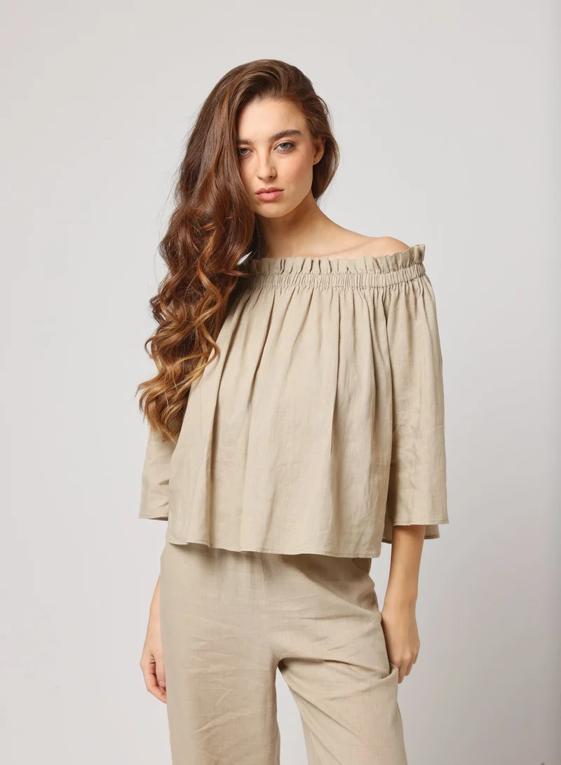 Ashita Fernandes Off-Shoulder Relaxed Flowy Fit Top