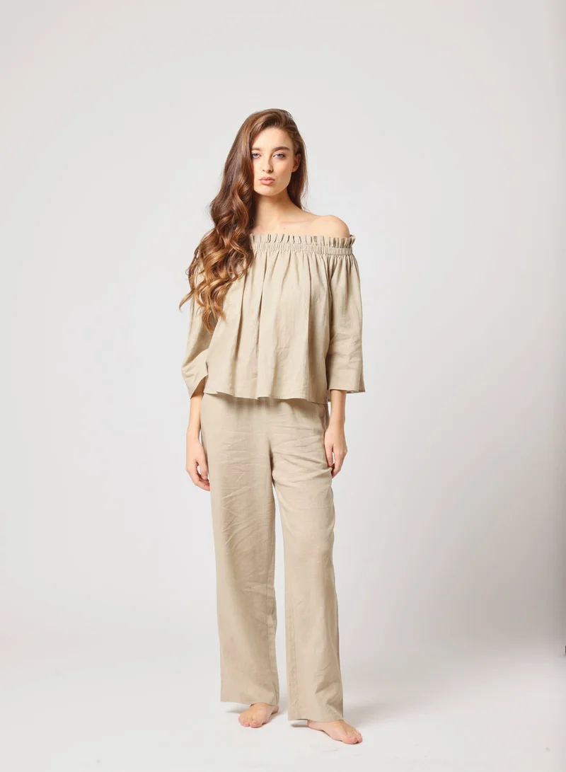 Ashita Fernandes  Off-Shoulder Relaxed Flowy Fit Top for Women | Best Price UAE