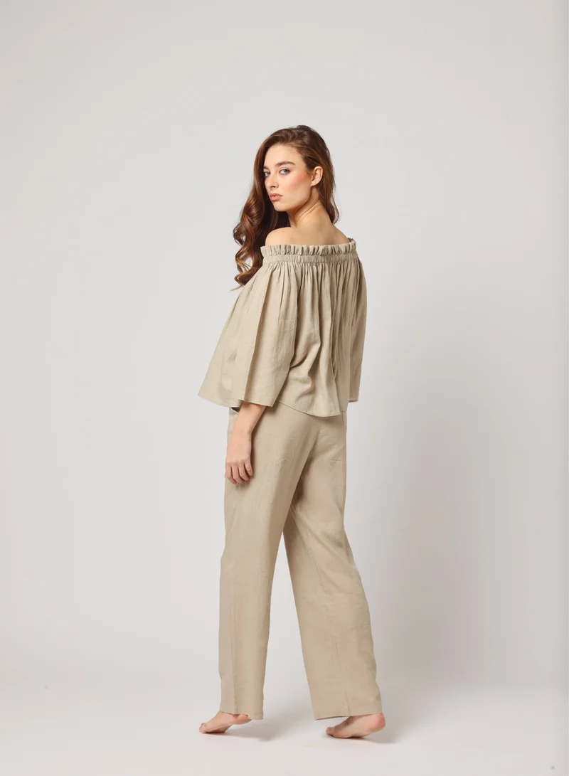 Ashita Fernandes Off-Shoulder Relaxed Flowy Fit Top