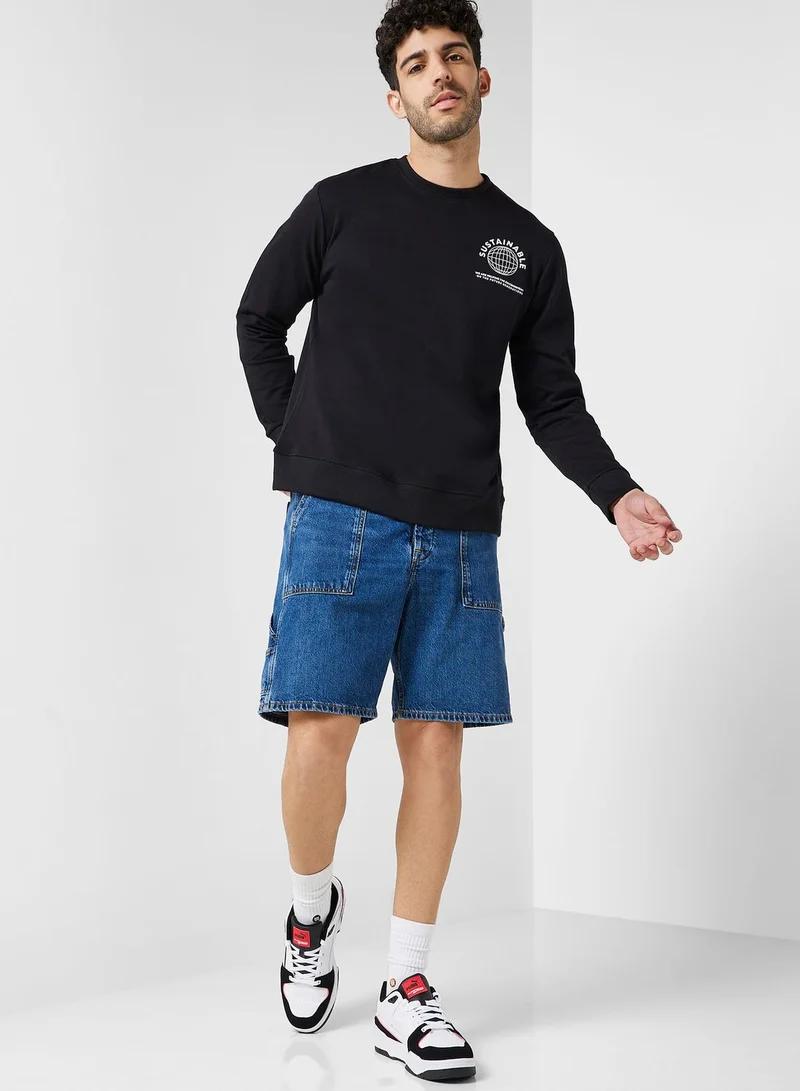 Namshi x Sustainable Regular Sweatshirt With Back Print