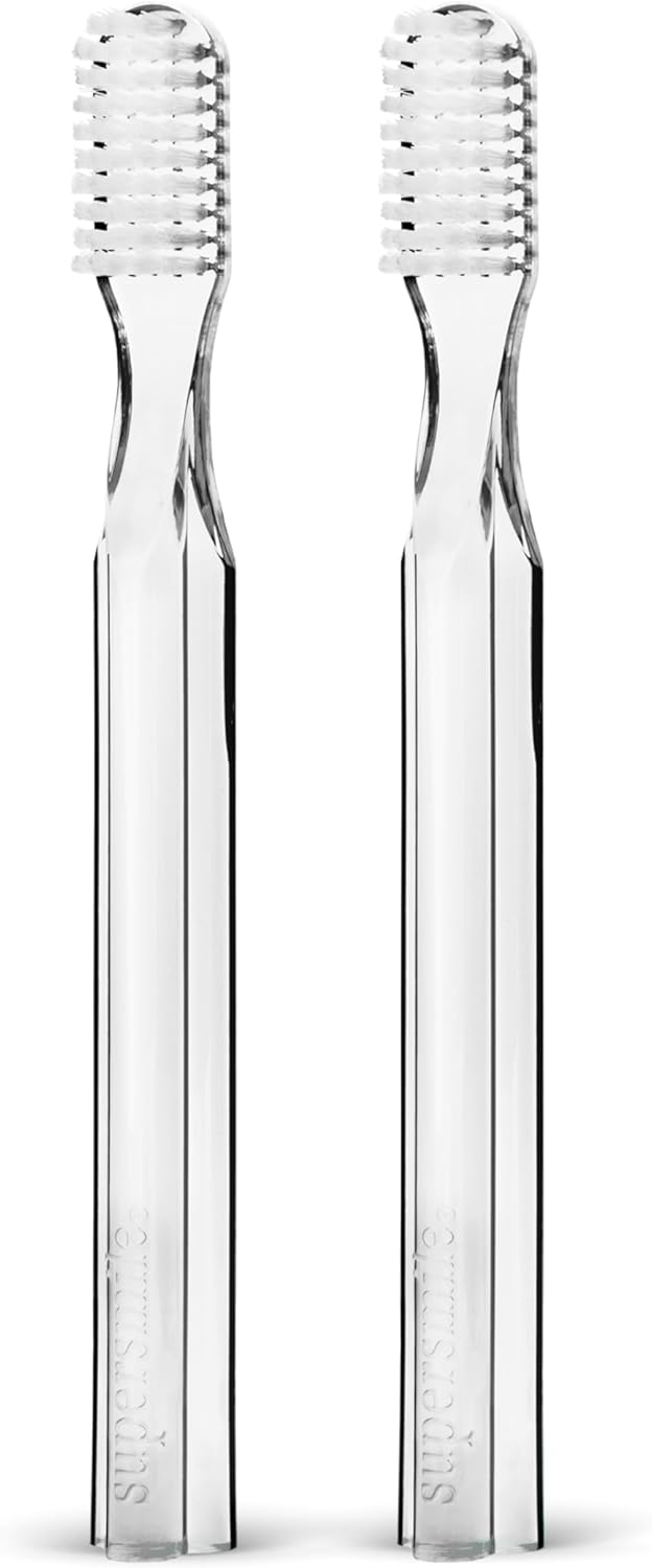 Supersmile New Generation Toothbrush wPatented 45 Soft Nylon Bristles  Whitening Tooth Brush wErgonomic Handle Guarantees ADA Recommended Brushing Angle for Adults  Children Clear1 Count - Image 1