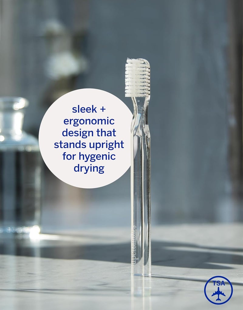 Supersmile New Generation Toothbrush wPatented 45 Soft Nylon Bristles  Whitening Tooth Brush wErgonomic Handle Guarantees ADA Recommended Brushing Angle for Adults  Children Clear1 Count - Image 3