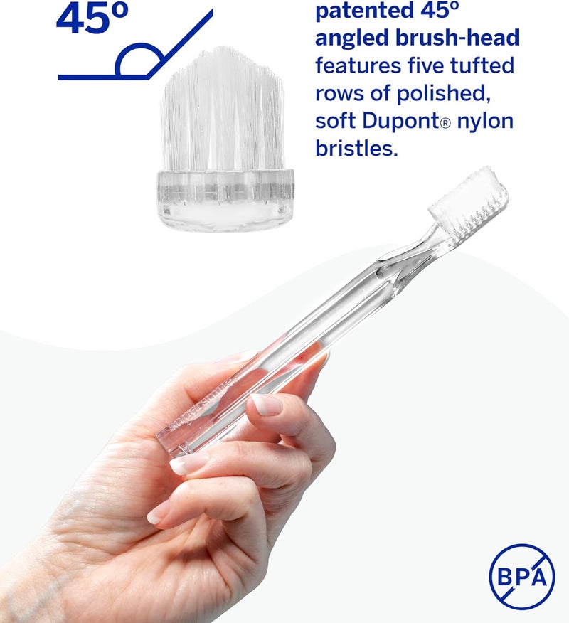 Supersmile New Generation Toothbrush wPatented 45 Soft Nylon Bristles  Whitening Tooth Brush wErgonomic Handle Guarantees ADA Recommended Brushing Angle for Adults  Children Clear1 Count - Image 5