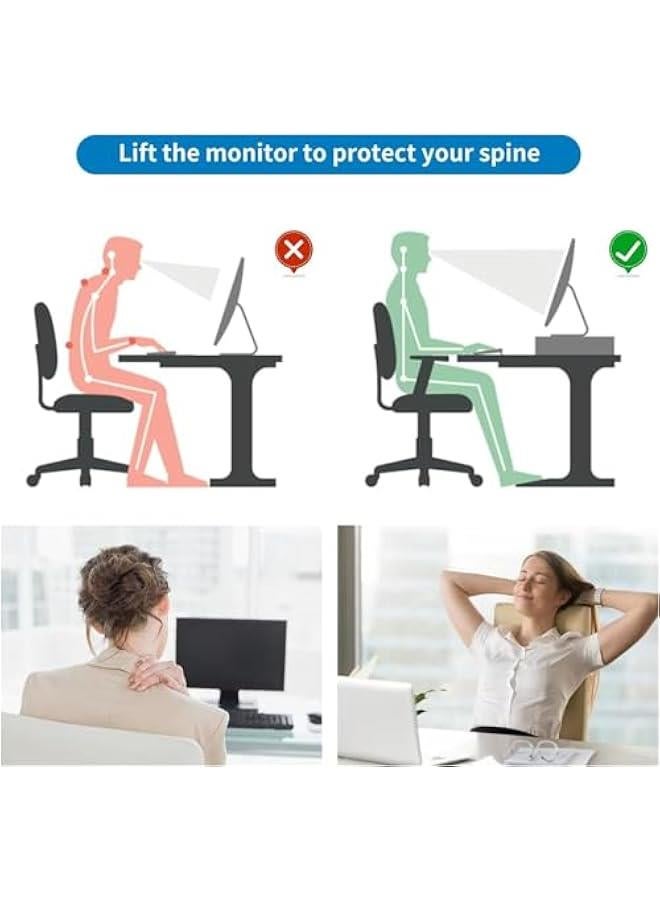 Arabest 2-Tier Metal Monitor Stand Riser, Desk Organizer for Monitor, Office Desk Storage Organizer for Office Supplies (Blue) - Image 5