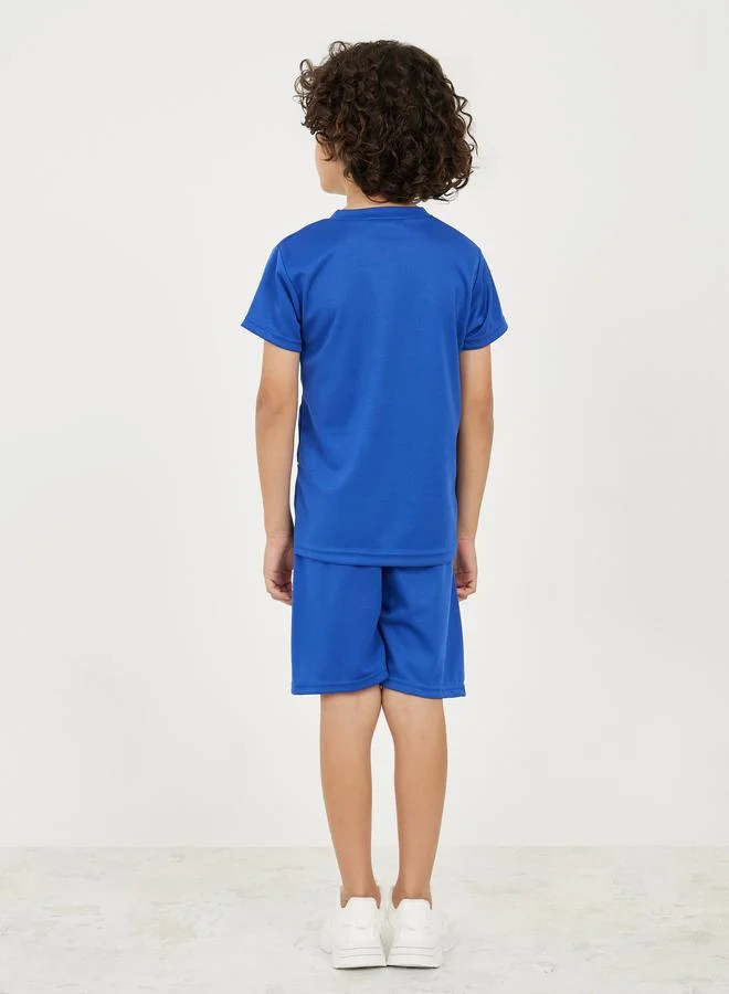 Styli Loose Fit Typography Print T-Shirt & Shorts Set