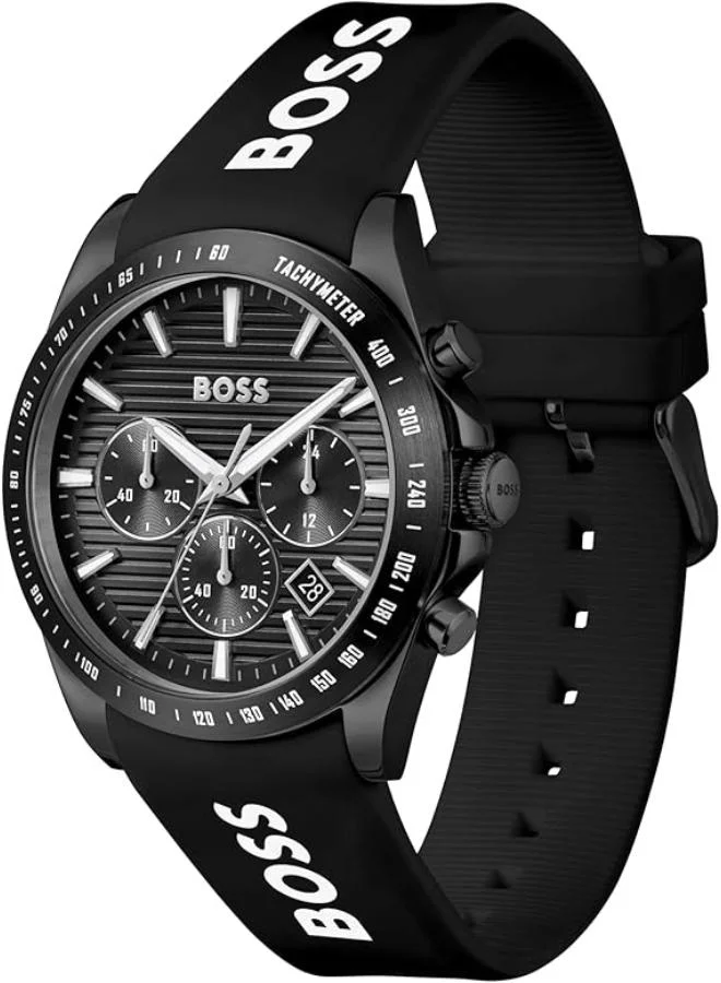 BOSS Chronograph Quartz analog Watch with Silicone strap