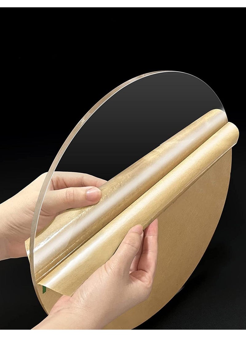 Excefore Round Plexiglass Sheet, 2 Pieces 12 Inch Diameter Clear Acrylic Circle, Round Cake Disk Acrylic Sheet, Plexiglass Table Top, Round Acrylic Backdrop, 1/8”Thick  - Image 3