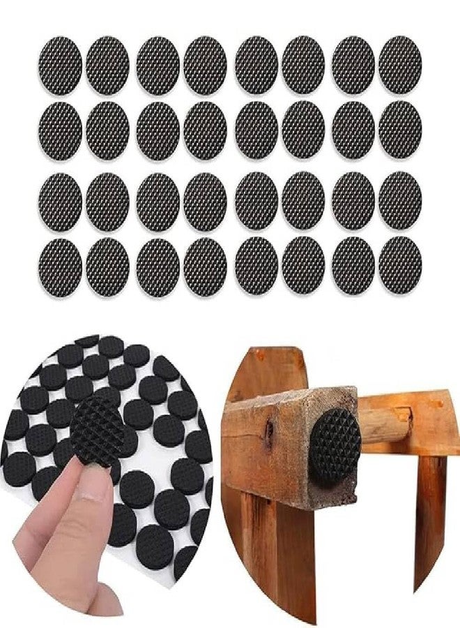 Clickswift® 32Pcs Self Adhesive Round Furniture Rubber Pad for Chair Leg Protector Non-Slip Furniture Pads Sofa, Beds, Dining Table Chair Balance Pad for Noise Insulation 1.08 x 0.8 cm (Black) - Image 1
