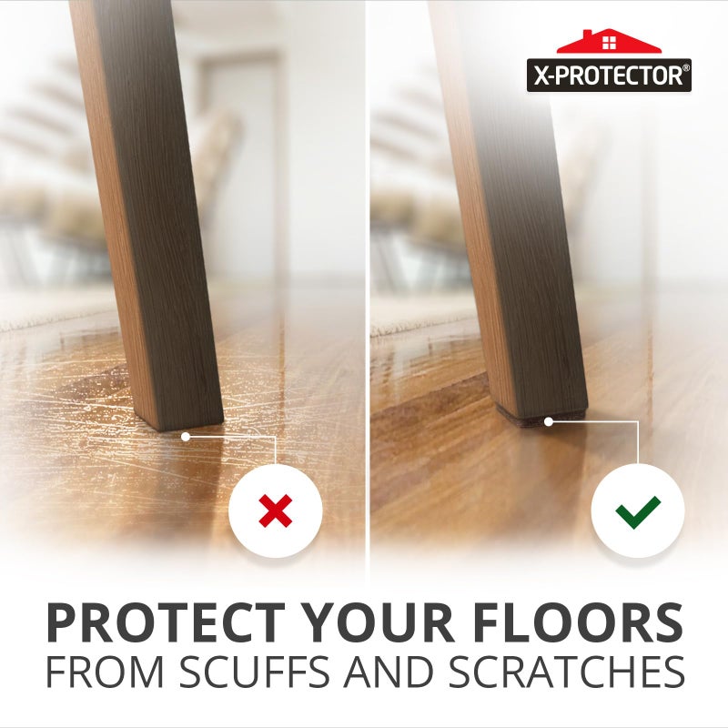 X-PROTECTOR Felt Furniture Pads - 48 PCS 1" - Felt Pads Floor Protectors - Chair Felt Pads - Felt Pads for Furniture Feet - Furniture Pads for Hardwood Floors - Protect Your Floors! (Brown, Square) - Image 3