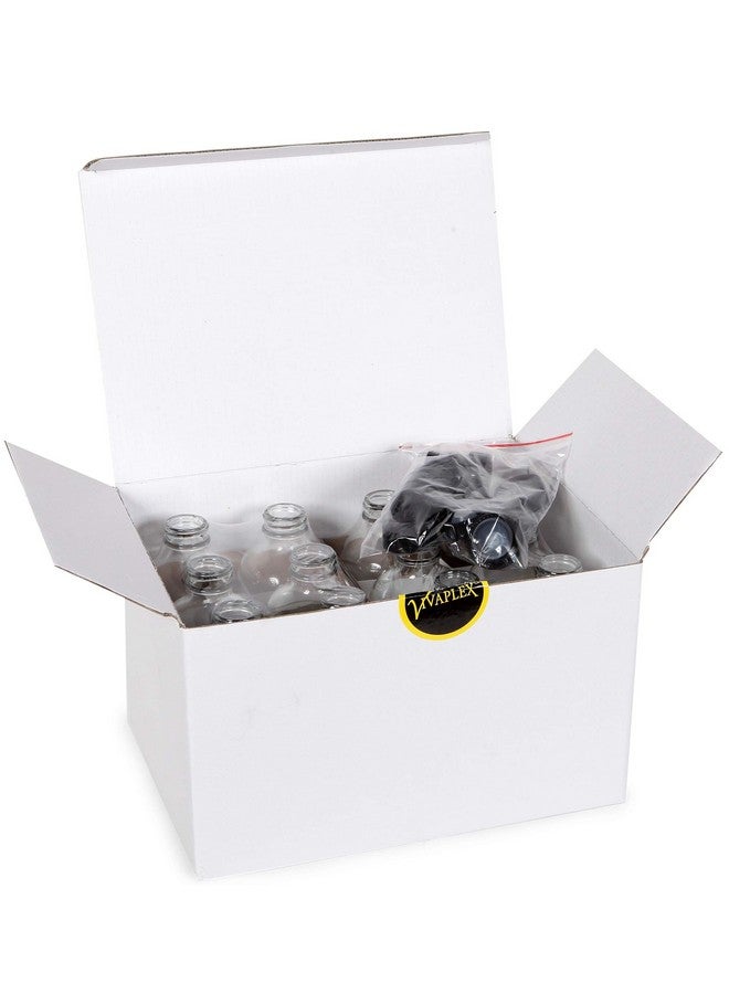 Vivaplex Vivaplex, 12, Clear, 8 oz Glass Bottles, with Lids  - Image 4