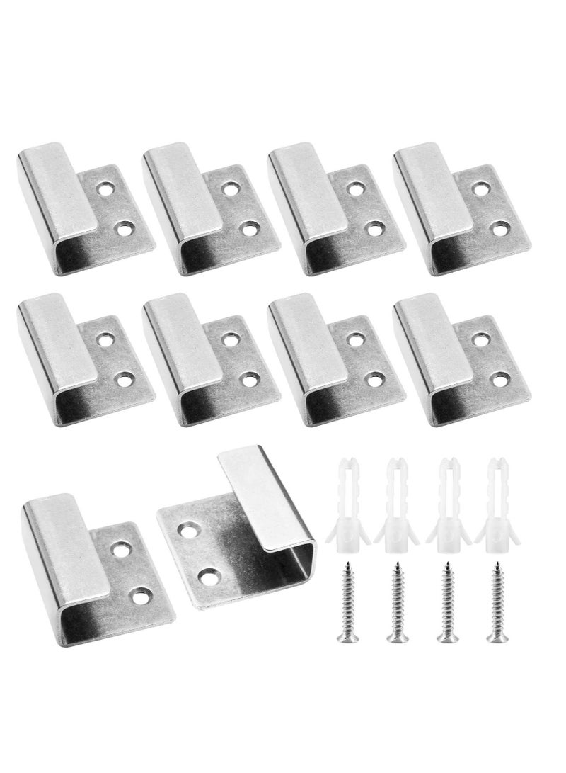 10 Pcs Stainless Steel Tile Display Wall Hangers, Silver Wall Mount Brackets Hooks, Heavy Duty for Mirrors, Picture Frames, Ceramic Wall Displays - Image 1