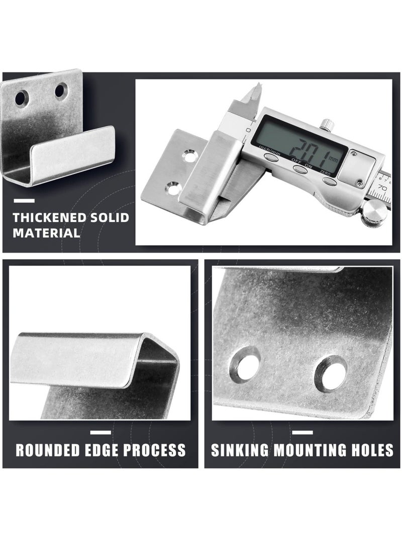 10 Pcs Stainless Steel Tile Display Wall Hangers, Silver Wall Mount Brackets Hooks, Heavy Duty for Mirrors, Picture Frames, Ceramic Wall Displays - Image 2