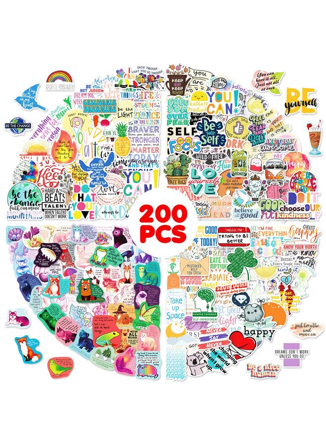 Bluejw 200 Ins Small Fresh English Text Stickers Skateboard Guitar Luggage Waterproof Inspirational Stickers - Image 2