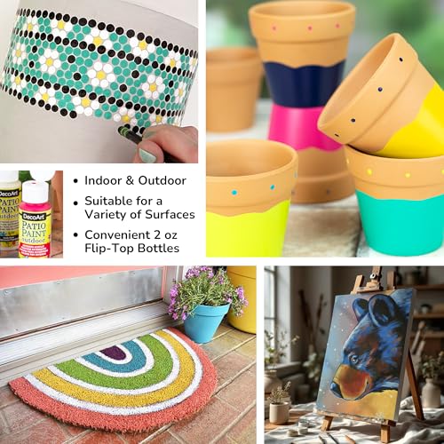 DecoArt مجموعة عينة الألوان المفضلة من ديكو آرت للدهانات الأكريليكية الخارجية، تشكيلة، 2 أونصة سائلة (عبوة من 18) - Image 3
