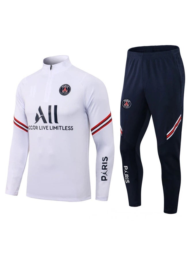 PSG 2021-2022 باريس الخريف والشتاء زي كرة القدم بأكمام طويلة كرة القدم جيرسي بنطلون دعوى حجم الأطفال والكبار حجم الهدايا للجماهير والأصدقاء - Image 1