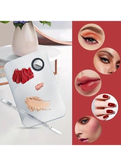 ORiTi Makeup Palette Clear Acrylic Nail Stamping Plates Polish Gel Mixing Spatula Foundation Eyeshadow Stainless Steel Rod Manicure Silver  - Image 3