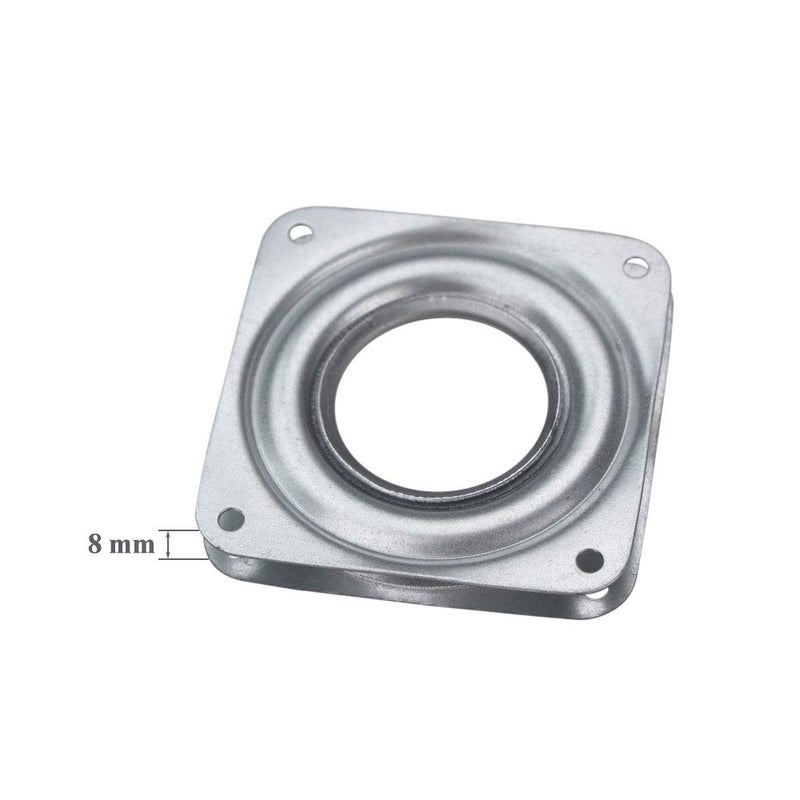 ONWON Onwon 4 Pieces 3 Inch Square Lazy Susan Turntable Bearings 150 Pound Capacity Galvanized Steel Rotating Bearing Plate Swivel Plate  - Image 3