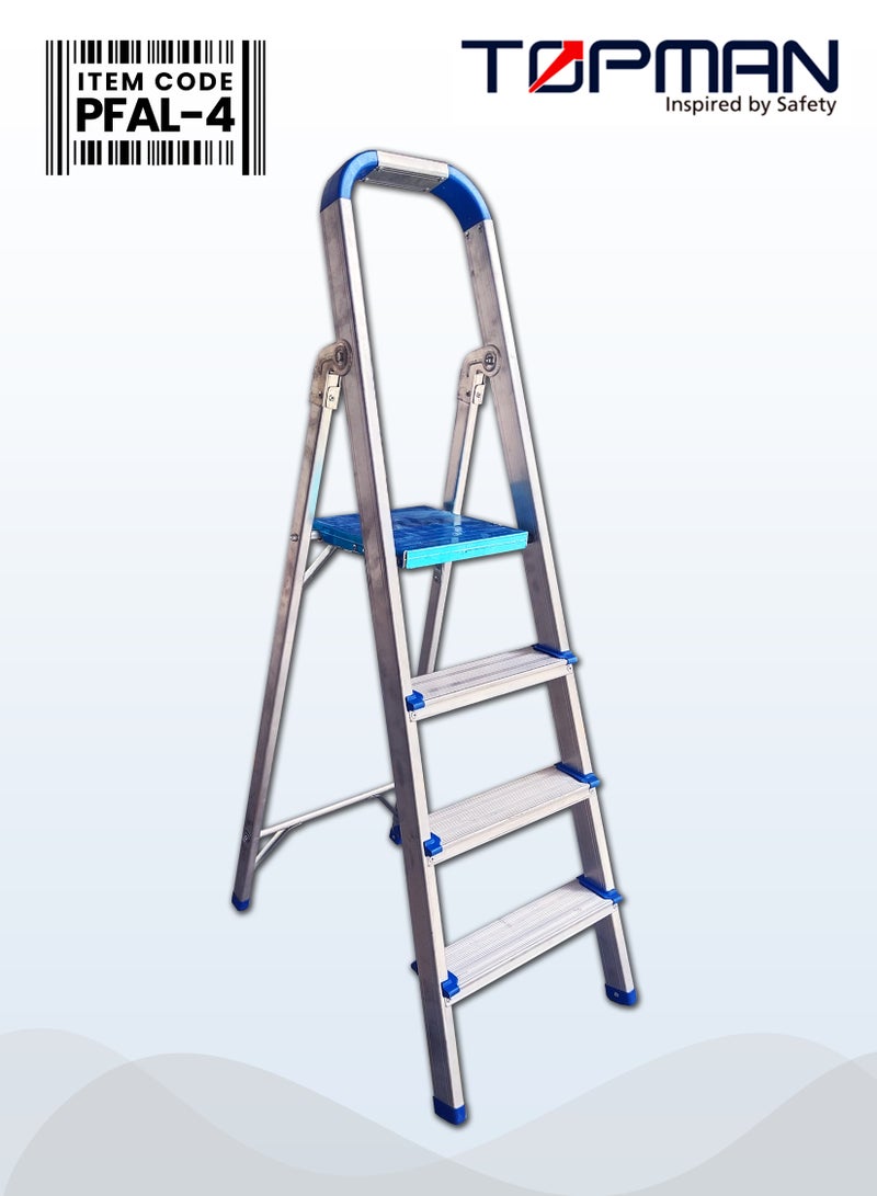 TOPMAN Medium Duty Platform Aluminium Ladder 4 Steps - Image 1