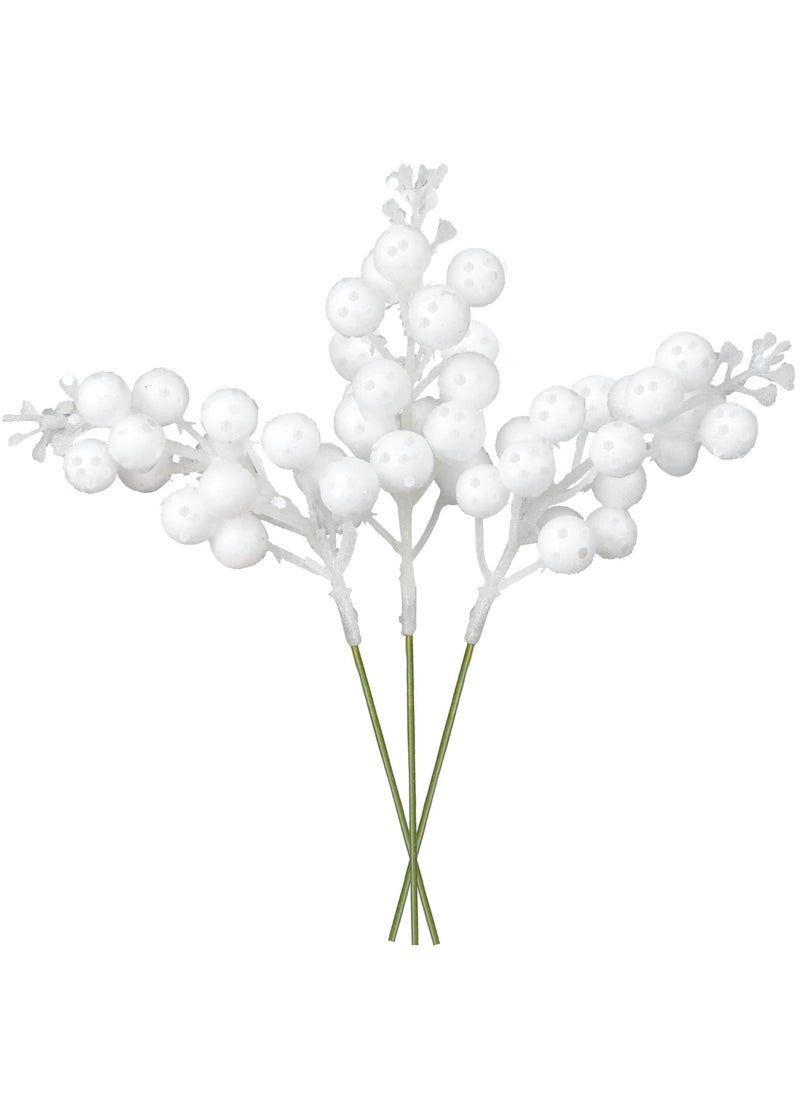 Artiflr Artiflr Red Berries Picks  14 Pack Artificial Berry Stems for Christmas Tree Decorations  Crafts  Holiday and Home Decor  7.9 Inches (White)  - Image 1