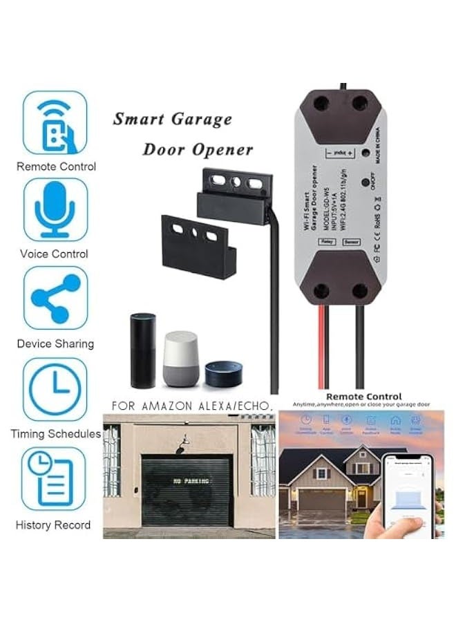 Tuya Smart WiFi Switch Garage Door Opener Controller Work with Alexa Echo Google Home SmartLife/Tuya APP Control No Hub Required - Image 2