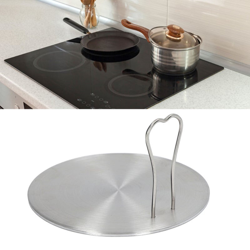 Heat Diffuser Plate Stainless Steel Safe Handle Induction Cooker Adapter - Even Heat Distribution Cooking Helper for Home Kitchen Non Induction Cookware Gas Electric Cooktops - Image 2