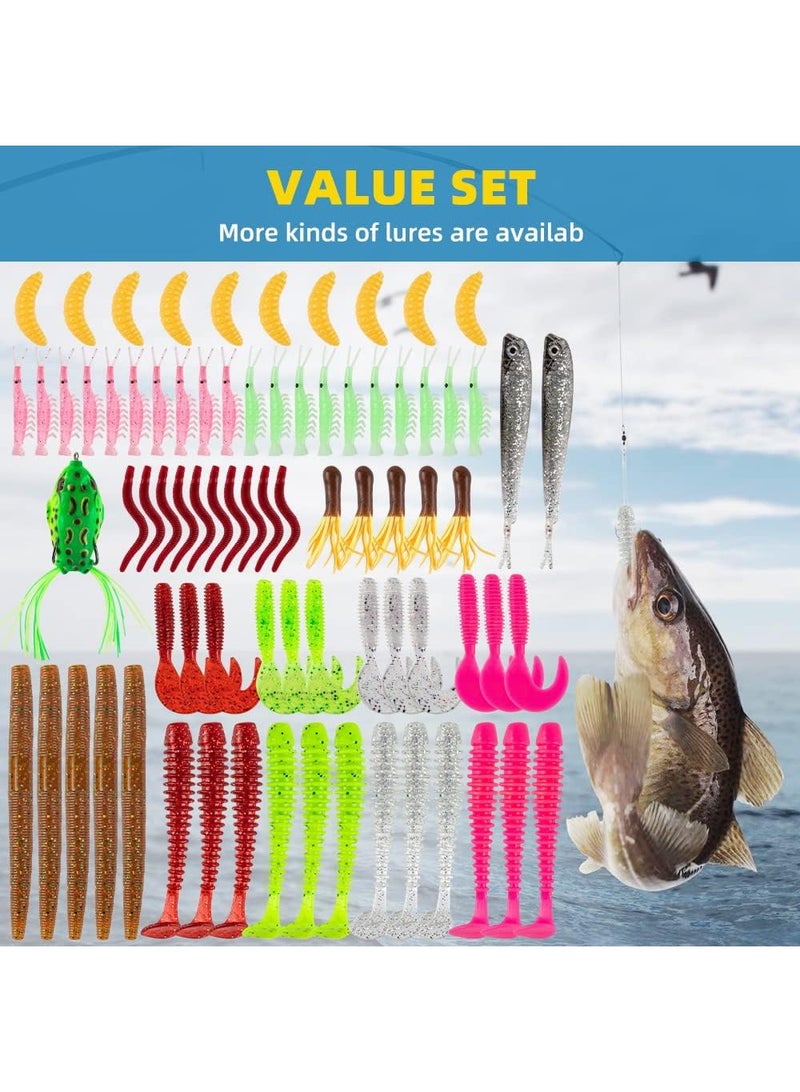 Arabest 302Pcs Fishing Lures Fishing Gear Tackle Box Fishing Attractants for Bass Trout Salmon Fishing Accessories Including Spoon Lures Soft Plastic Worms Crankbait Jigs Fishing Hooks - Image 5