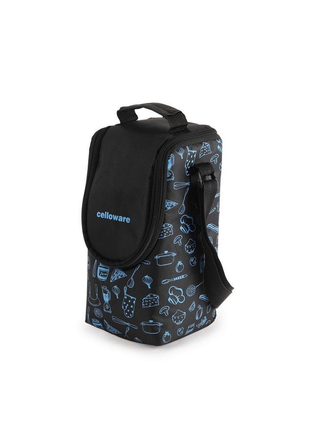 Cello CELLO MF Click Lunch Box Set with Bag, 4 Containers, 300ml, Blue | Tiffin Box Outer Plastic Inner Steel with Bag | Leakproof Lunch Boxes with Jacket | Ideal for Office, School, College  - Image 2