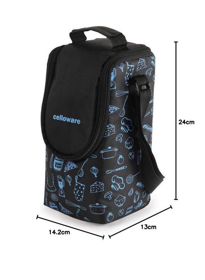 Cello CELLO MF Click Lunch Box Set with Bag, 4 Containers, 300ml, Blue | Tiffin Box Outer Plastic Inner Steel with Bag | Leakproof Lunch Boxes with Jacket | Ideal for Office, School, College  - Image 3