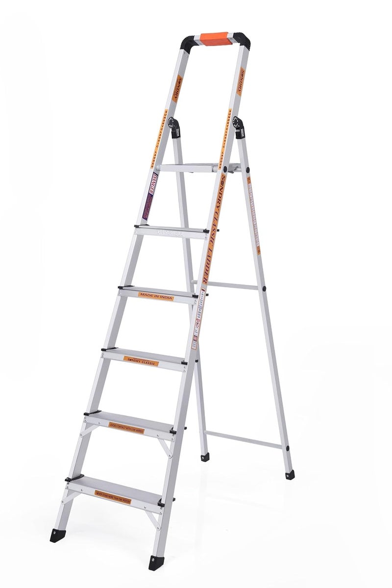 SUNDRY KocaPro 3 Step Ladder Aluminum Folding Step Stool with AntiSlip Sturdy and Wide Pedal Lightweight Portable Stepladder for Home and Kitchen Use Space Saving Silver - Image 3