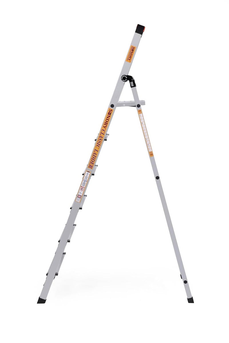 SUNDRY KocaPro 3 Step Ladder Aluminum Folding Step Stool with AntiSlip Sturdy and Wide Pedal Lightweight Portable Stepladder for Home and Kitchen Use Space Saving Silver - Image 4